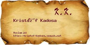 Kristóf Kadosa névjegykártya