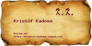 Kristóf Kadosa névjegykártya